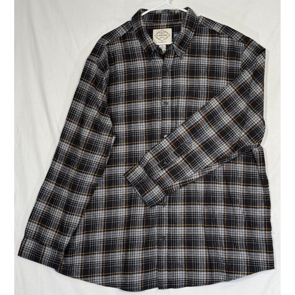 St Johns Bay Mens Plaid Long Sleeve Shirt 2XLSuper Soft NWT